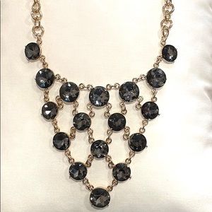 Charcoal statement/ bib necklace